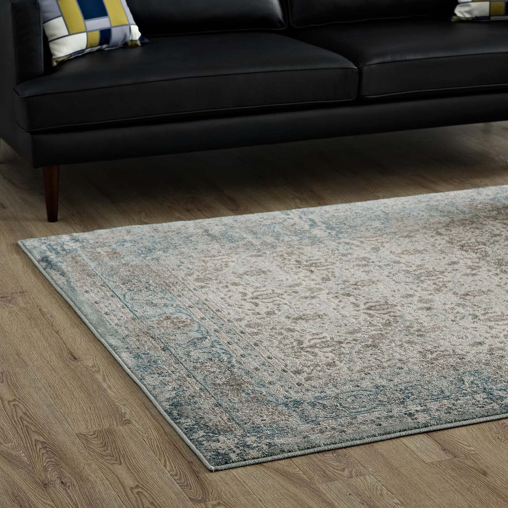 Dilys Distressed Vintage Floral Lattice 5x8 Area Rug by Modway
