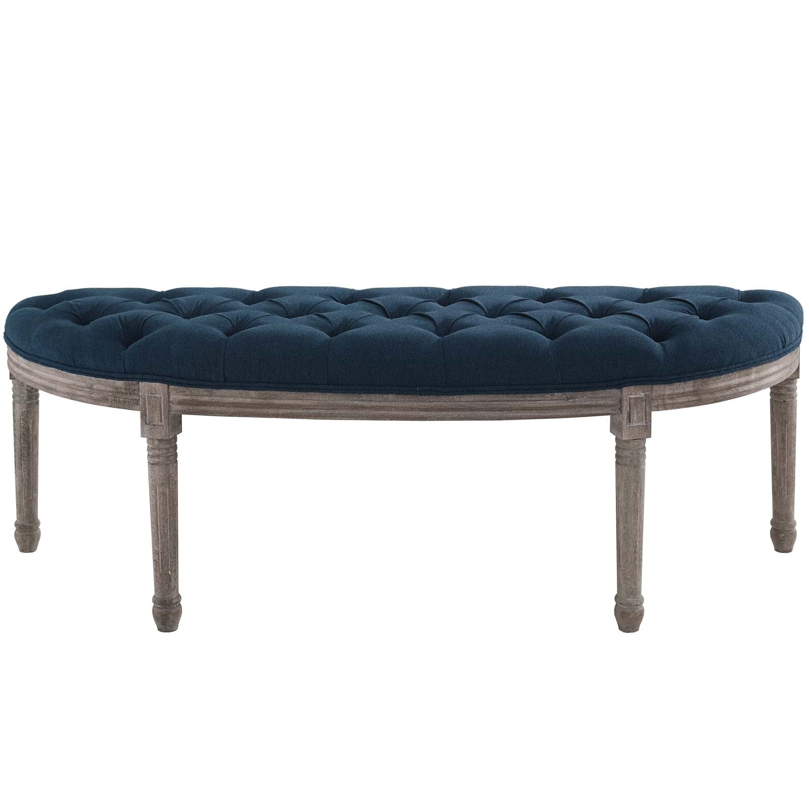 Esteem Vintage French Upholstered Fabric Semi-Circle Bench by Modway
