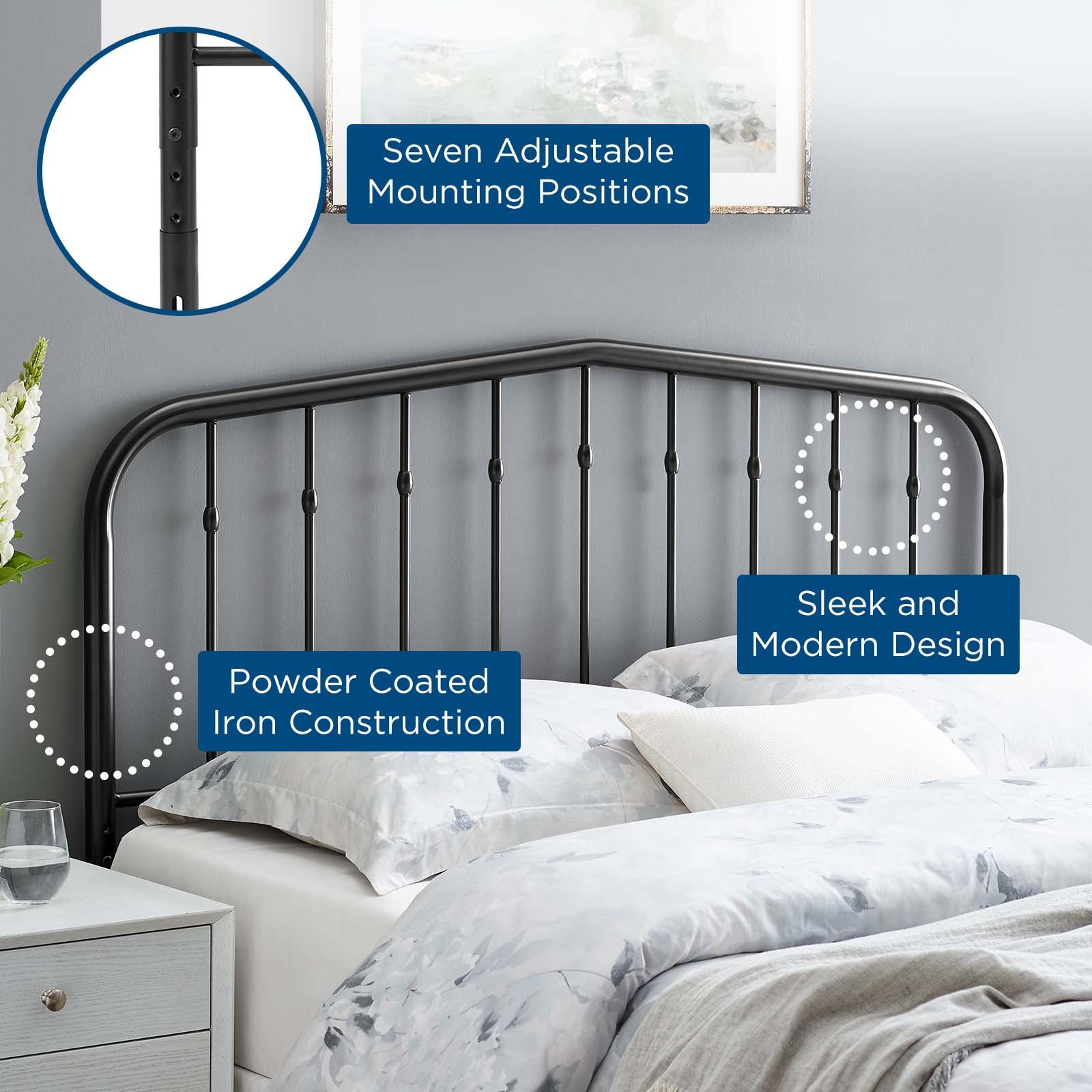 Lennon Metal Queen Headboard by Modway