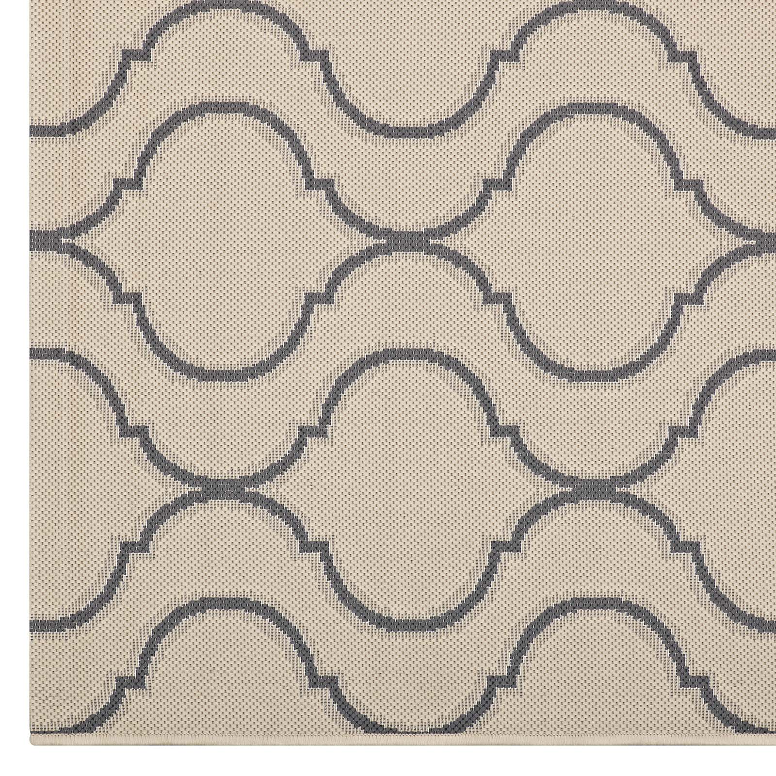 Linza Wave Abstract Trellis Indoor and Outdoor 8x10 Area Rug by Modway