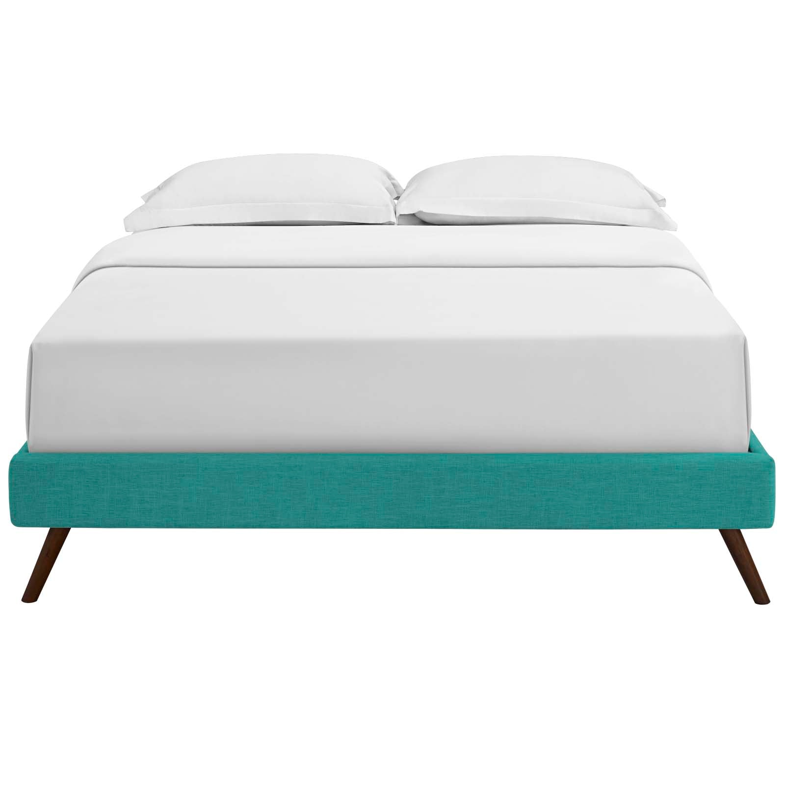 Loryn Fabric King Bed Frame with Round Splayed Legs by Modway