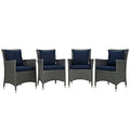 Sojourn 4 Piece Outdoor Patio Sunbrella¨ Dining Set by Modway