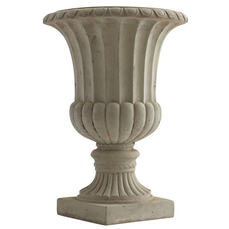 20.25" Large Sand Colored Urn Indoor/Outdoor)