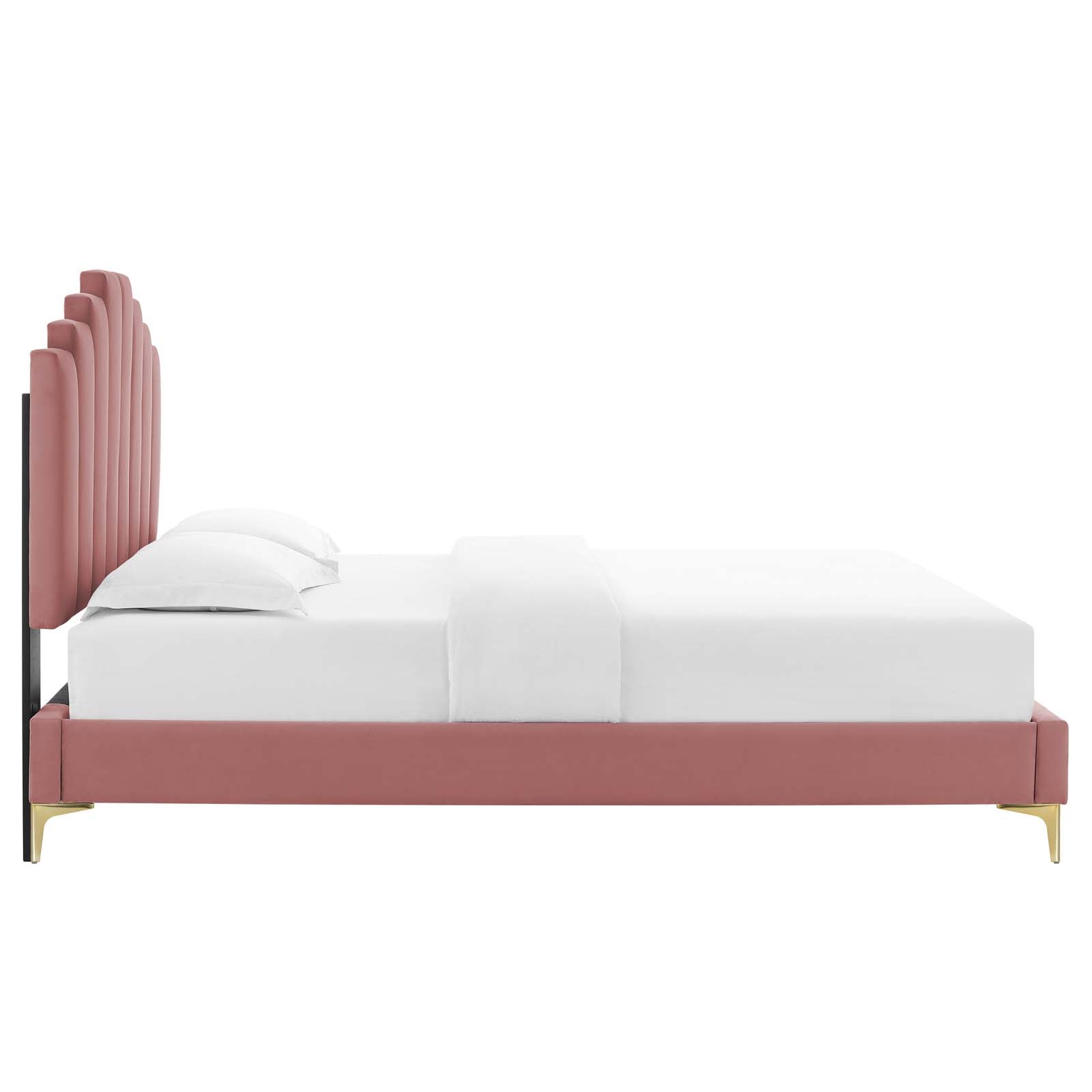 Elise Performance Velvet King Platform Bed by Modway