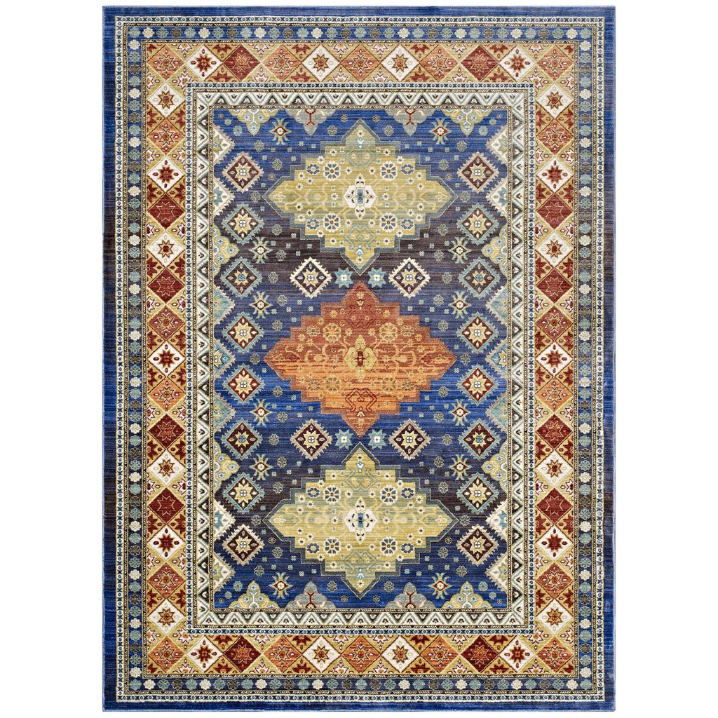 Atzi Distressed Southwestern Diamond Floral 4x6 Area Rug by Modway