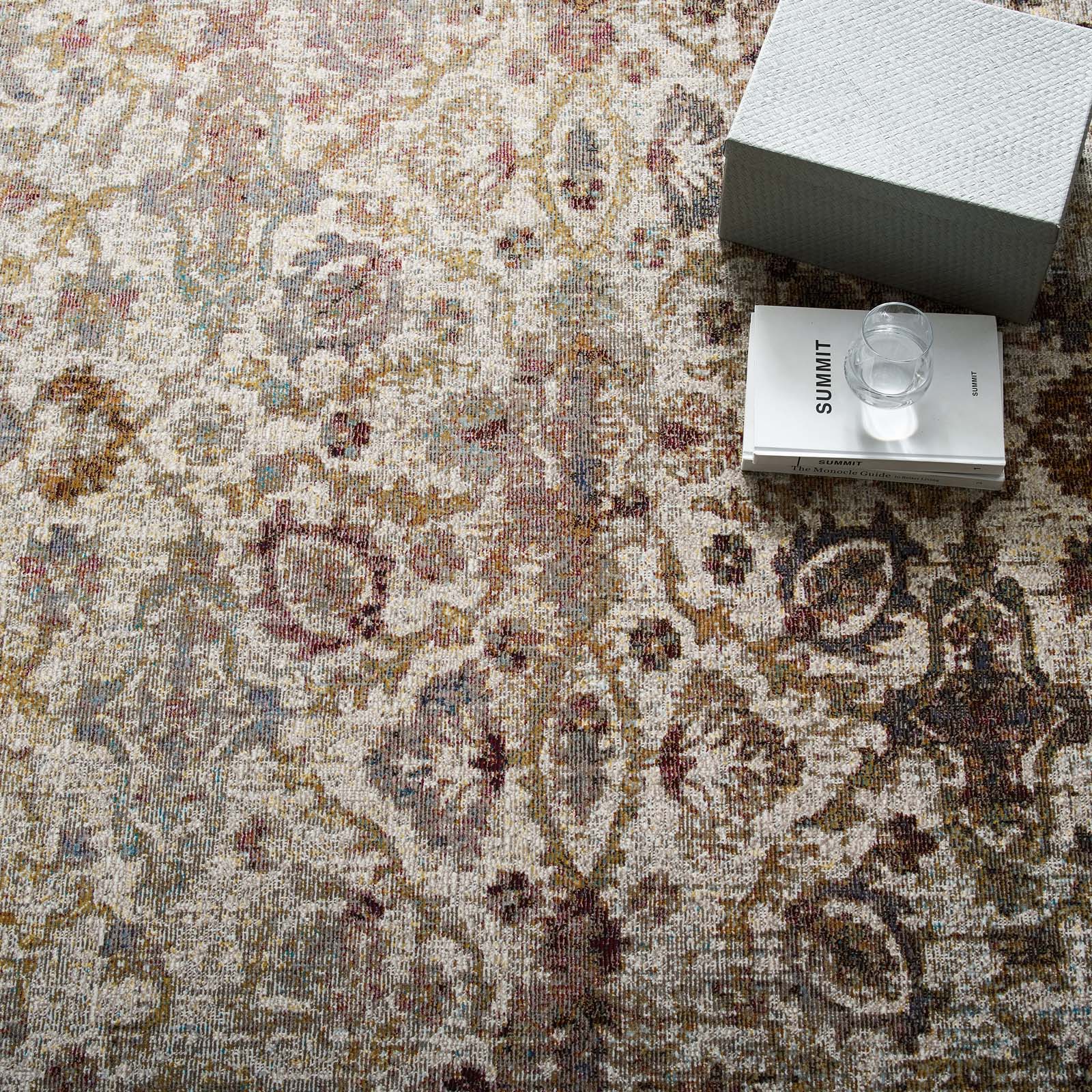Success Kaede Distressed Vintage Floral Moroccan Trellis 4x6 Area Rug by Modway