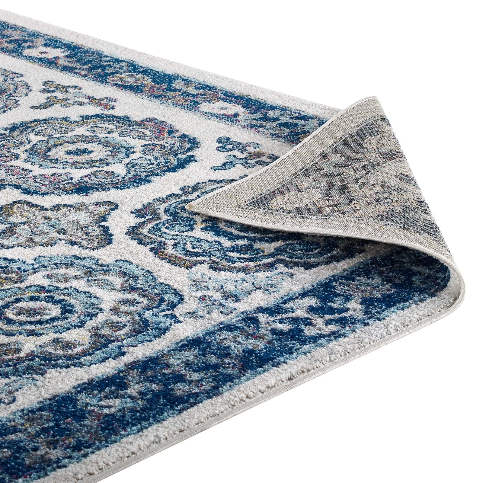 Entourage Odile Distressed Floral Moroccan Trellis 8x10 Area Rug by Modway