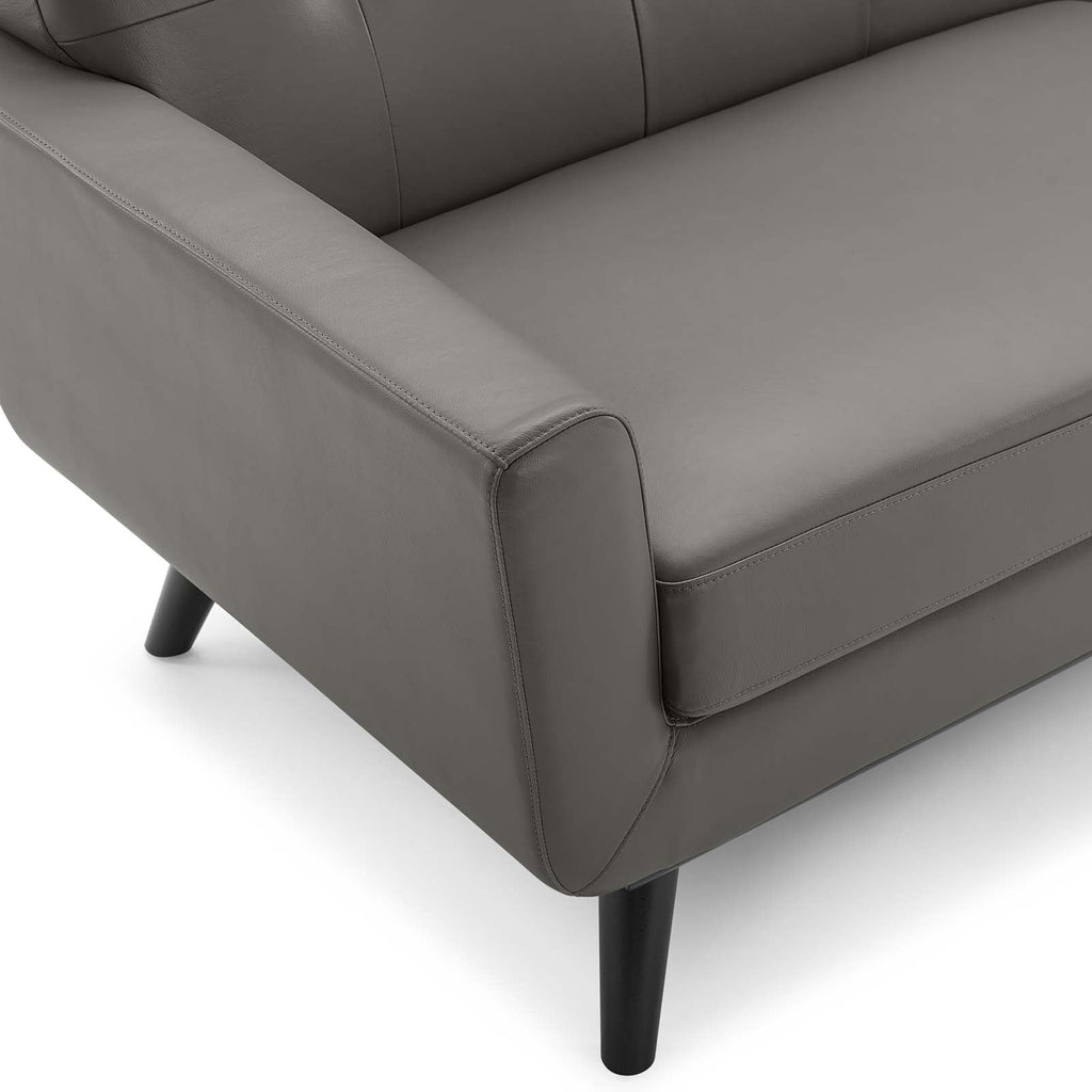 Engage Top-Grain Leather Living Room Lounge Sofa by Modway