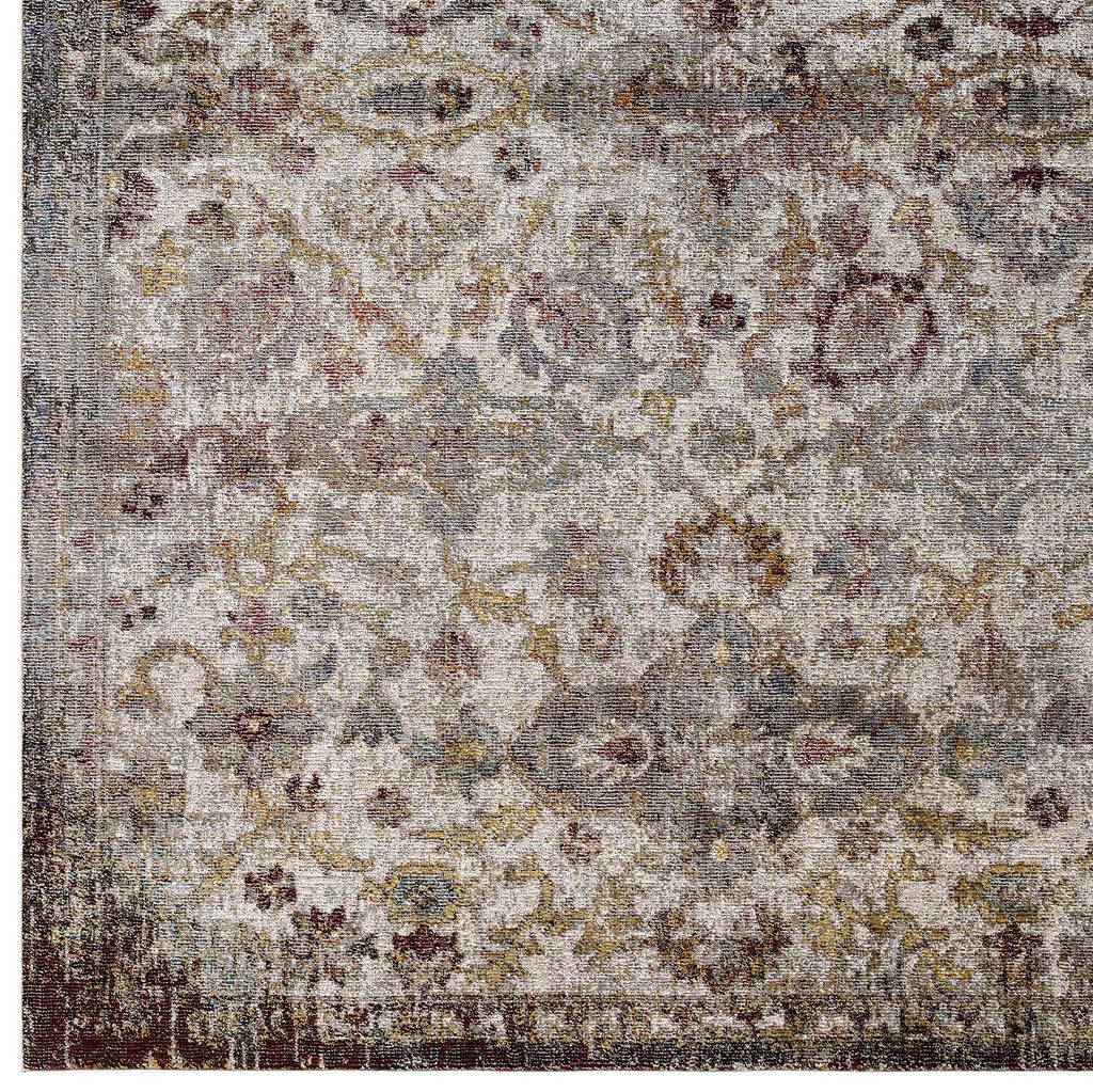 Success Kaede Distressed Vintage Floral Moroccan Trellis 4x6 Area Rug by Modway