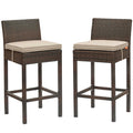 Conduit Outdoor Patio Wicker Rattan Bar Stool Set of 2 by Modway