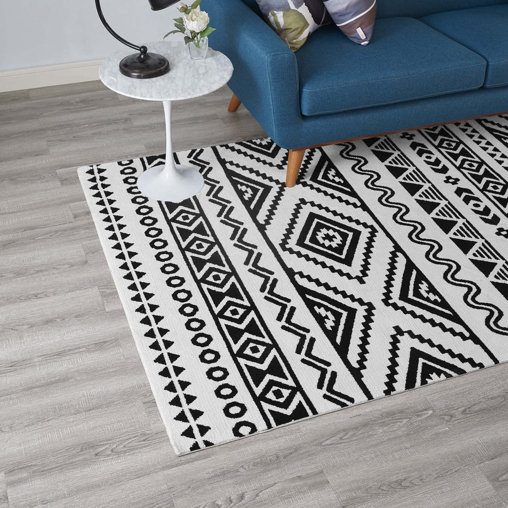 Haku Geometric Moroccan Tribal 5x8 Area Rug by Modway