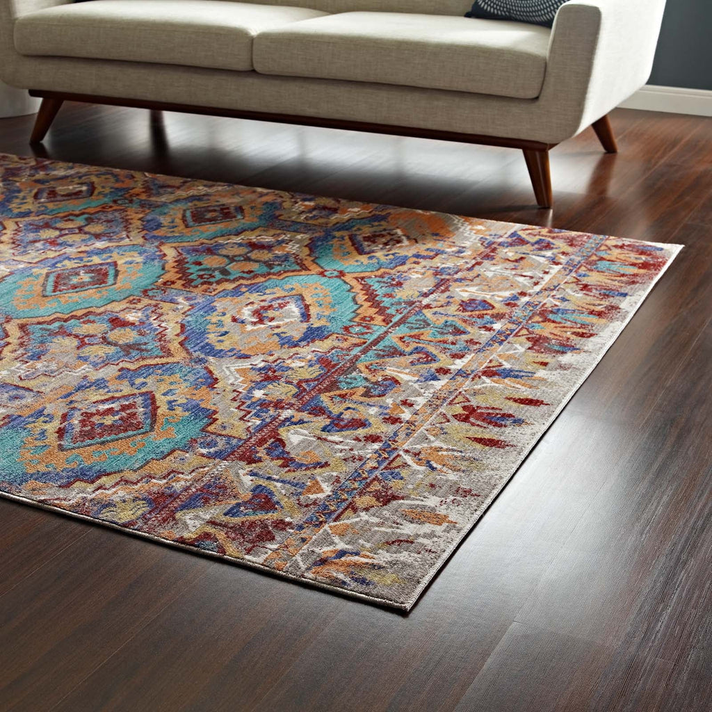 Centehua Distressed Southwestern Aztec 5x8 Area Rug by Modway
