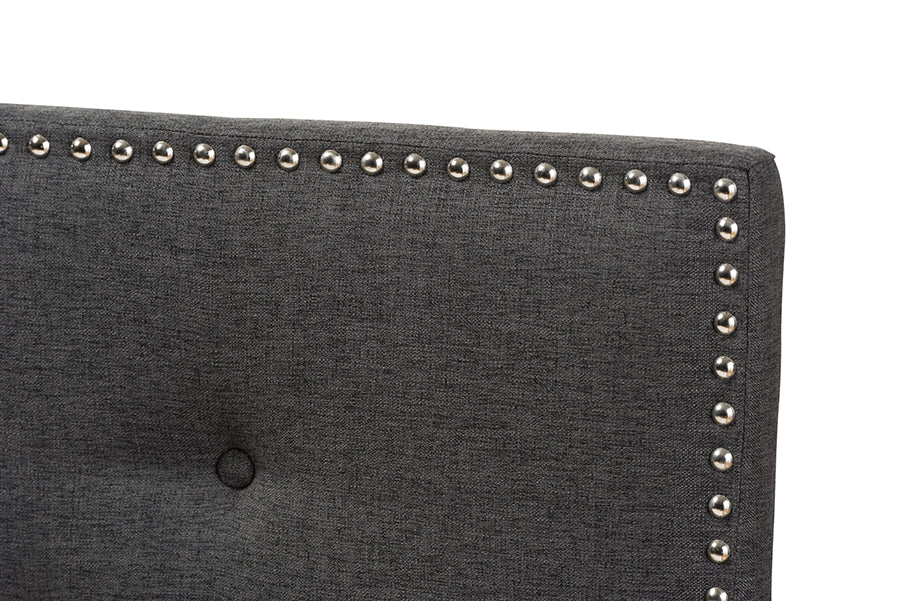 Baxton Studio Windsor Modern and Contemporary Dark Grey Fabric Full Size Headboard