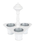Metal Triple Pot Holder with Tin Planters 11"H
