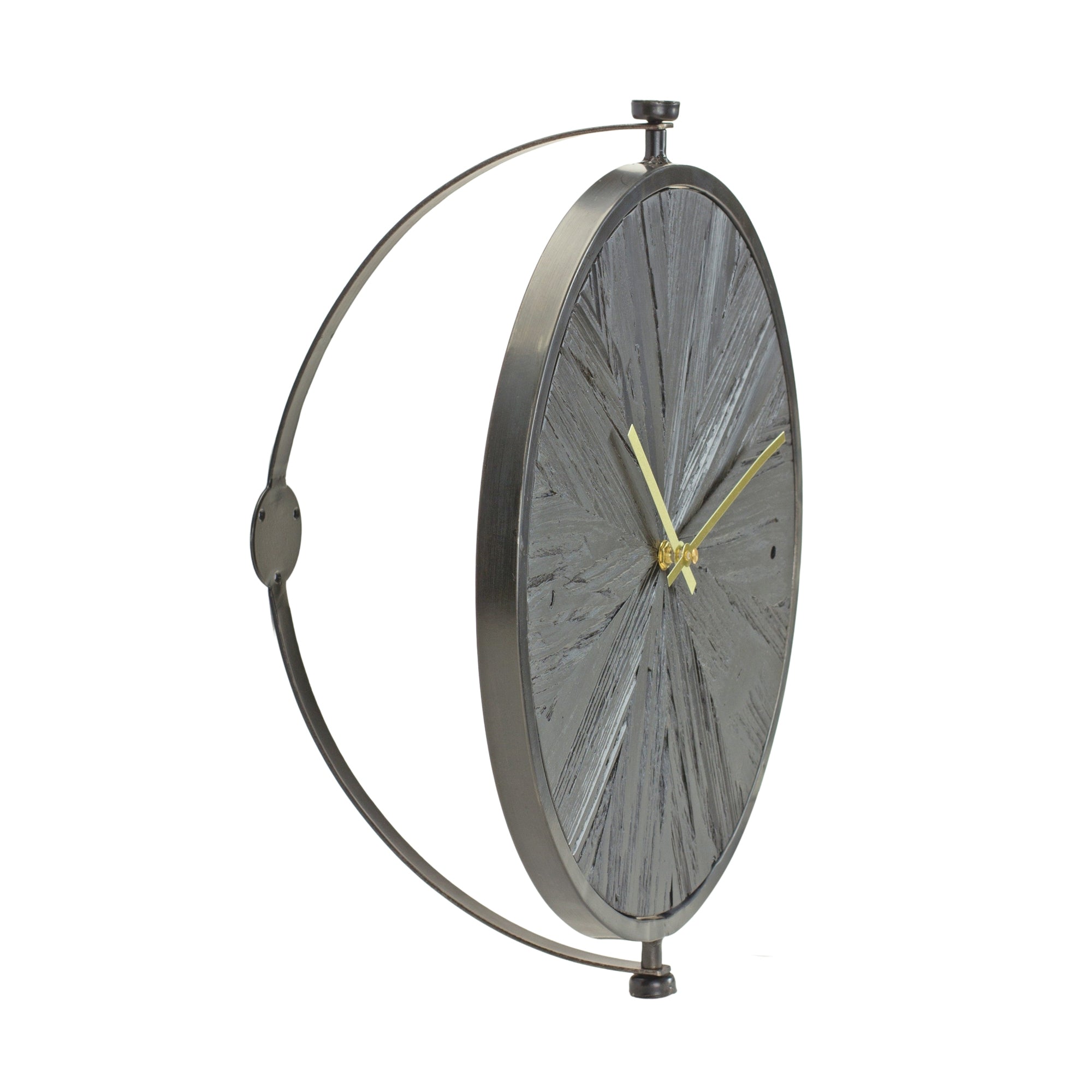 Modern Wood Wall Clock with Suspended Stand 16.25"D