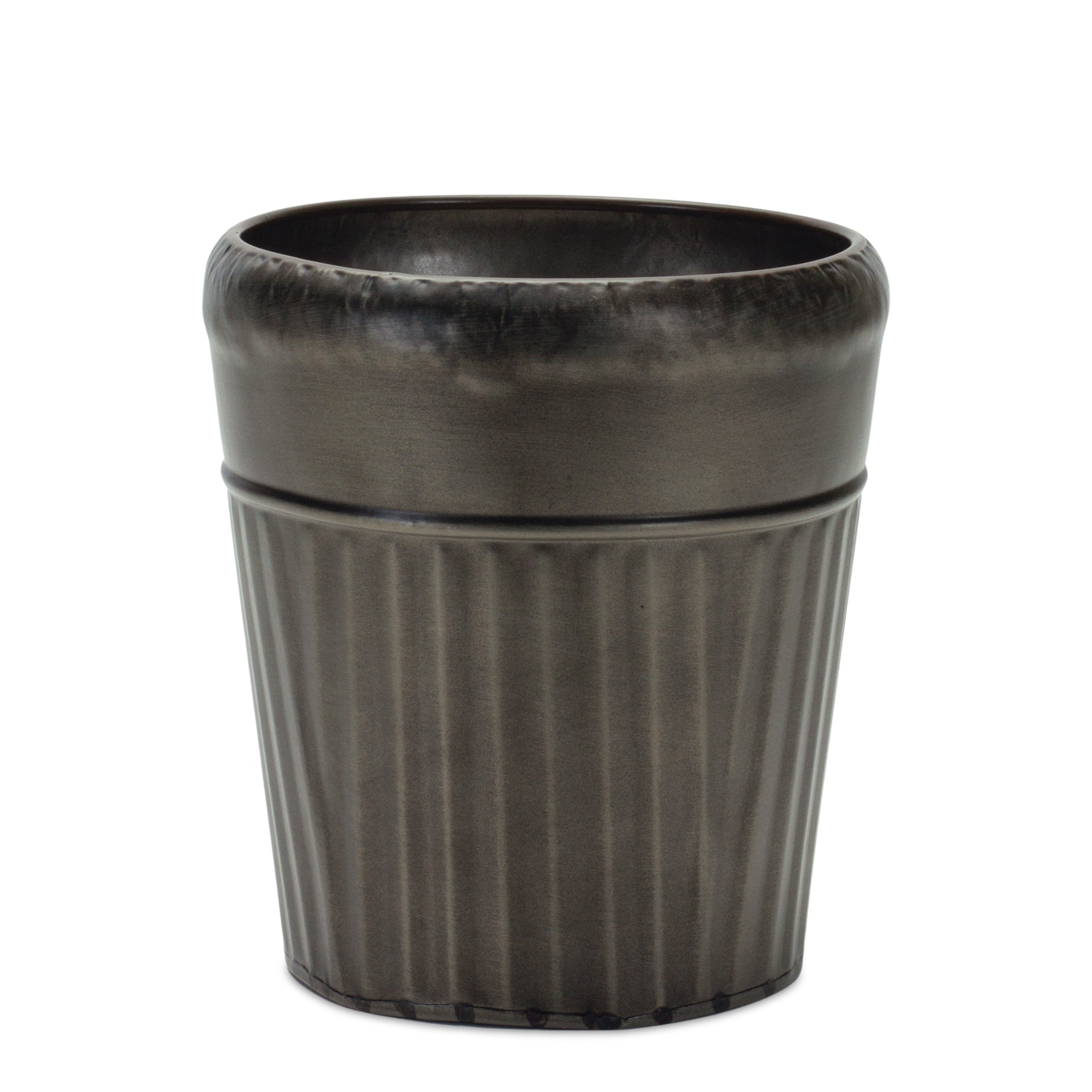 Pewter Metal Planter with Tapered Design (Set of 3)