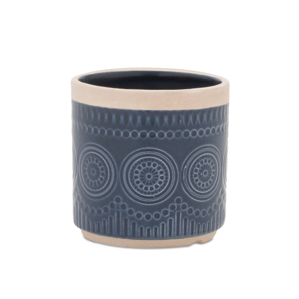 Ceramic Mandala Pattern Planter (Set of 2)