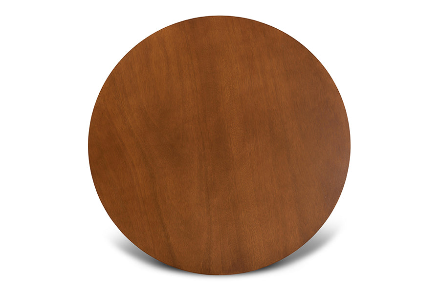 Baxton Studio Alena Modern and Contemporary Grey Fabric Upholstered and Walnut Brown Finished Wood 5-Piece Dining Set