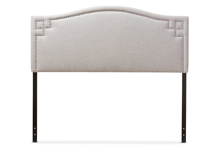 Baxton Studio Aubrey Modern and Contemporary Grayish Beige Fabric Upholstered Queen Size Headboard