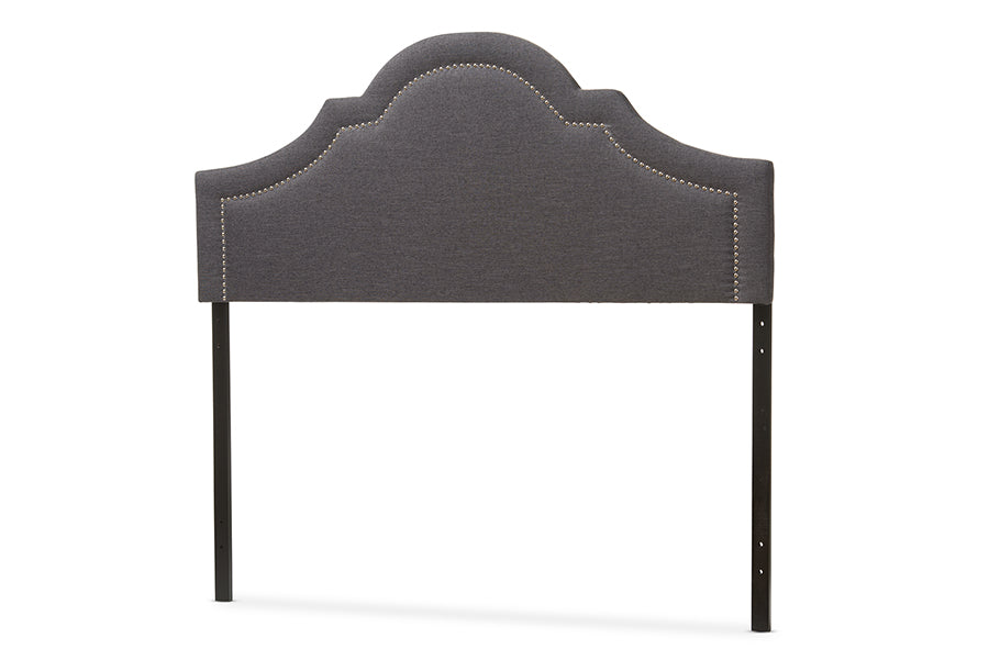 Baxton Studio Rita Modern and Contemporary Dark Grey Fabric Upholstered Queen Size Headboard