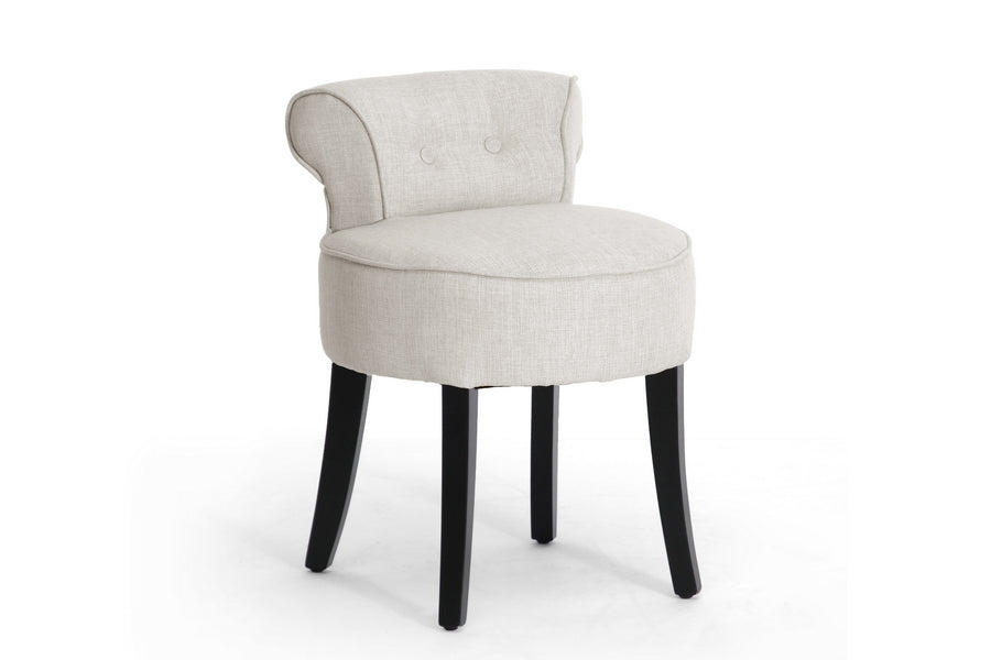 Baxton Studio Millani Beige Linen Modern Lounge Stool