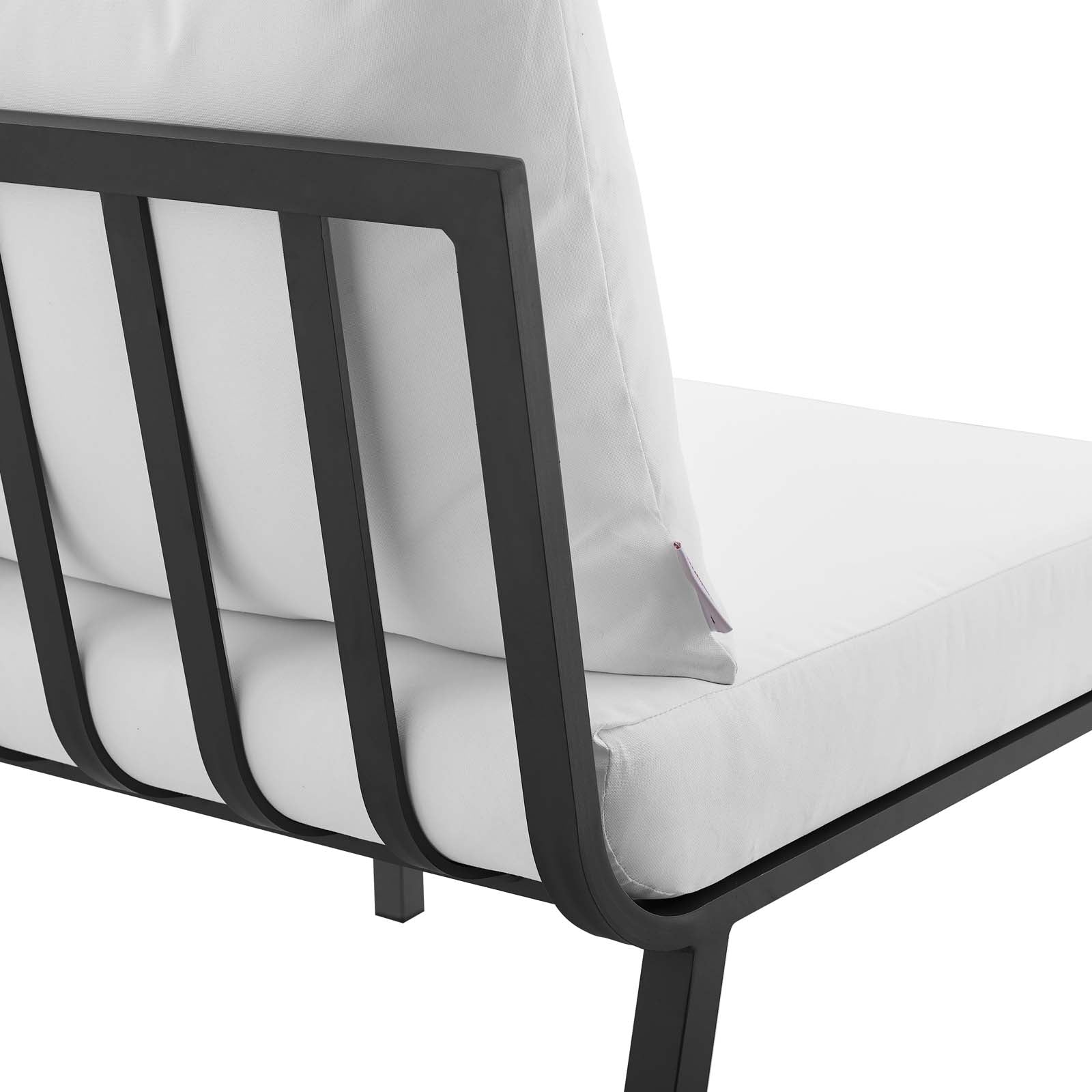Riverside 4 Piece Outdoor Aluminum Set in Gray White