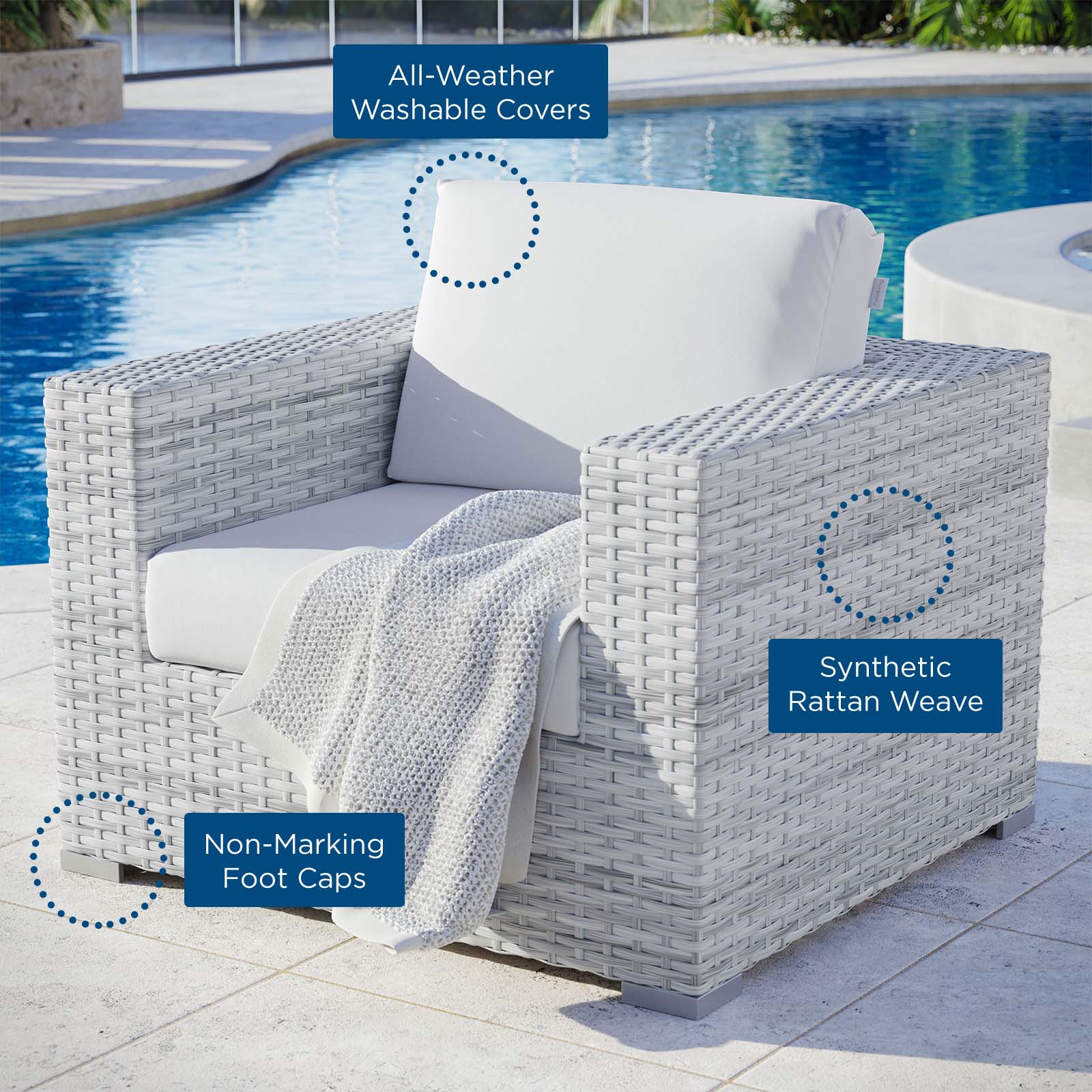 Convene Outdoor Patio Armchair by Modway