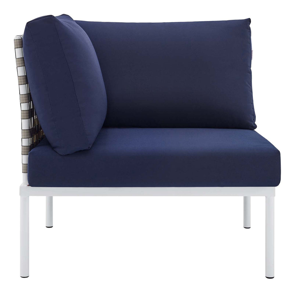 Harmony Sunbrella¨ Basket Weave Outdoor Patio Aluminum Corner Chair by Modway