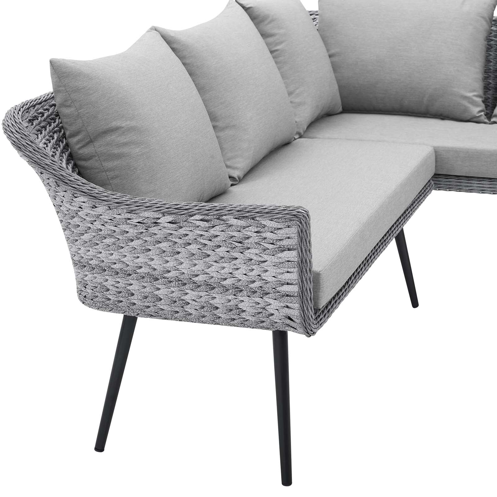 Endeavor Outdoor Patio Wicker Rattan Sectional Sofa by Modway