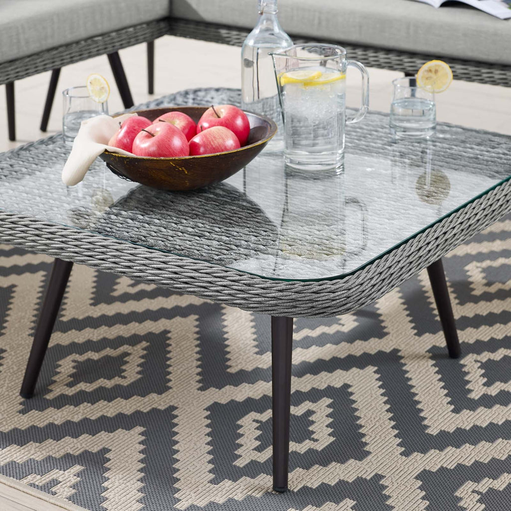 Endeavor Outdoor Patio Wicker Rattan Square Coffee Table by Modway