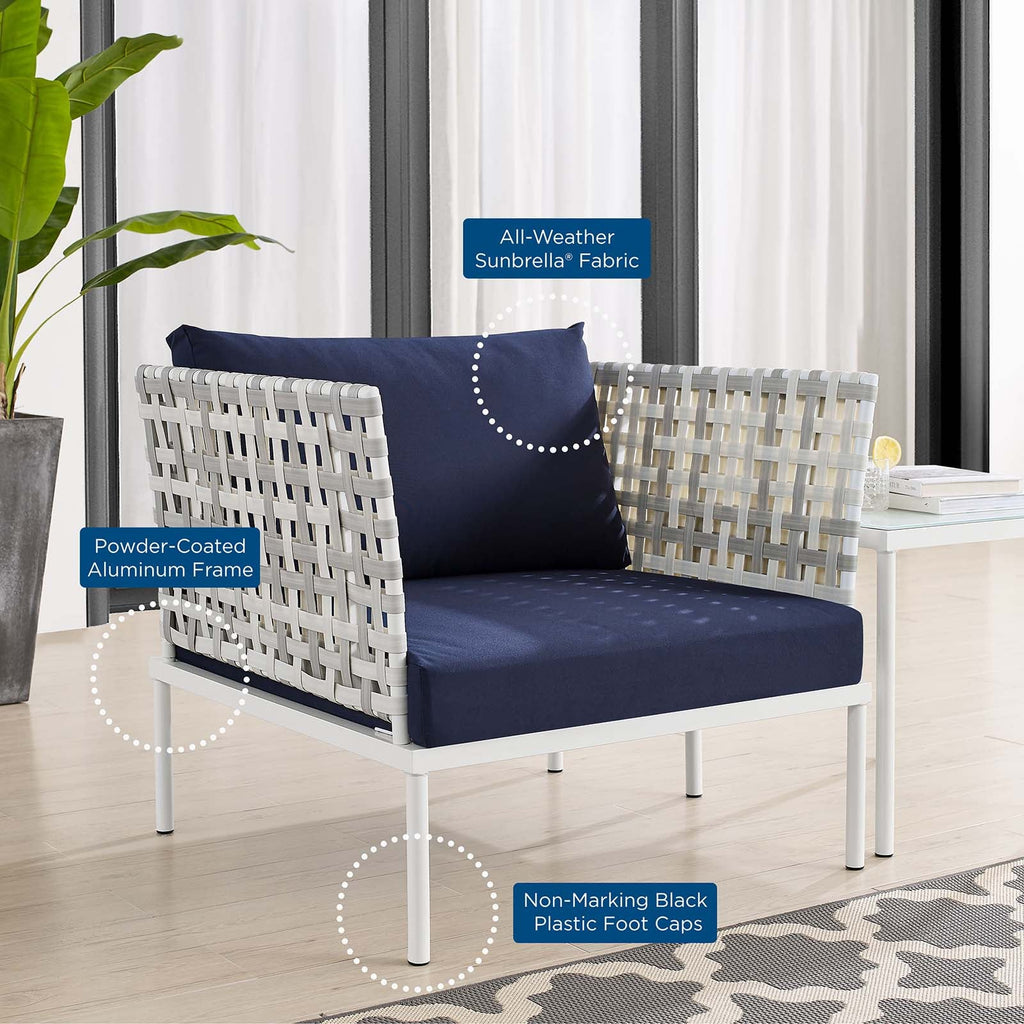 Harmony 3-Piece Sunbrella¨ Basket Weave Outdoor Patio Aluminum Seating Set by Modway