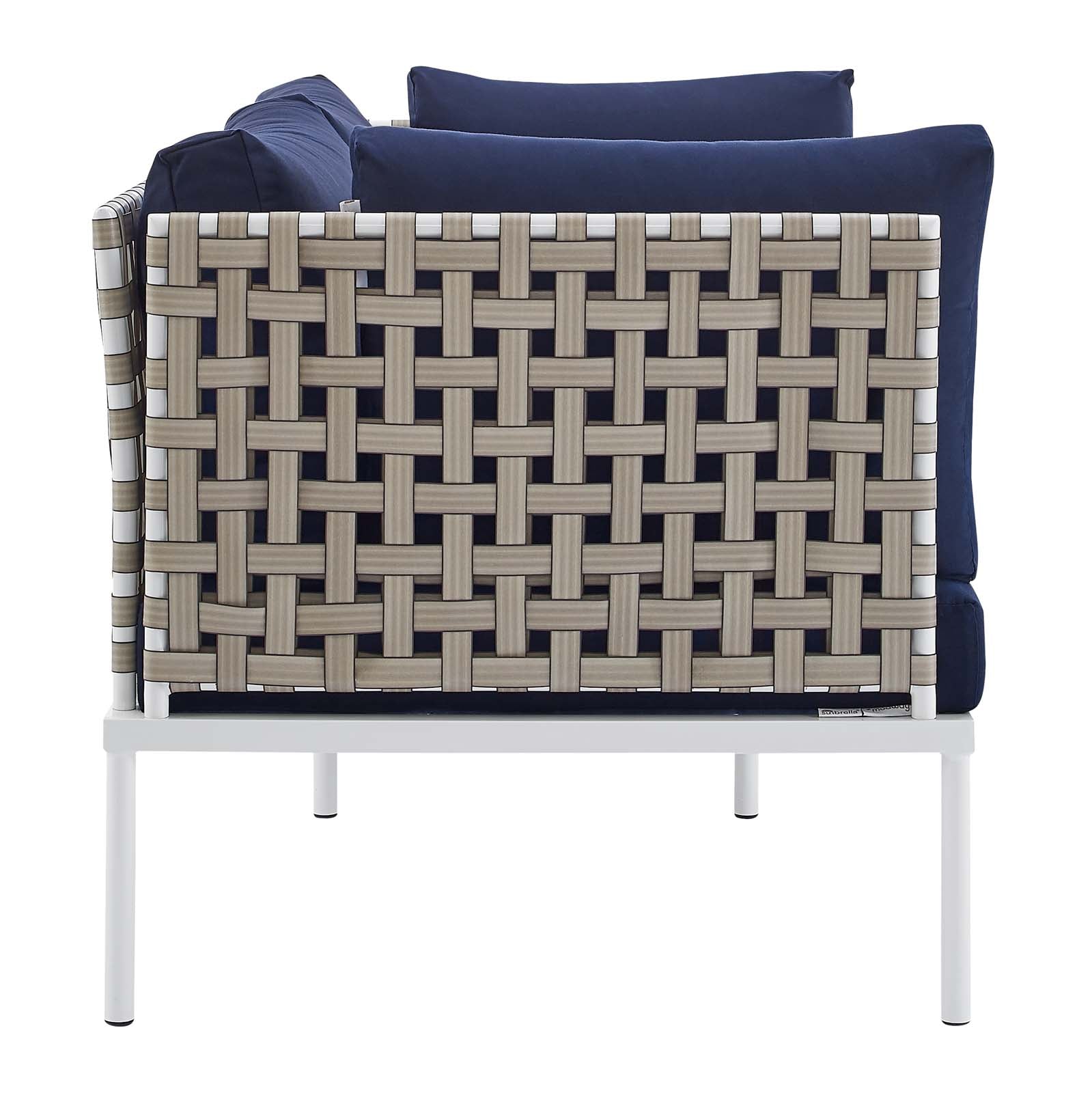 Harmony 4-Piece Sunbrella¨ Basket Weave Outdoor Patio Aluminum Seating Set by Modway