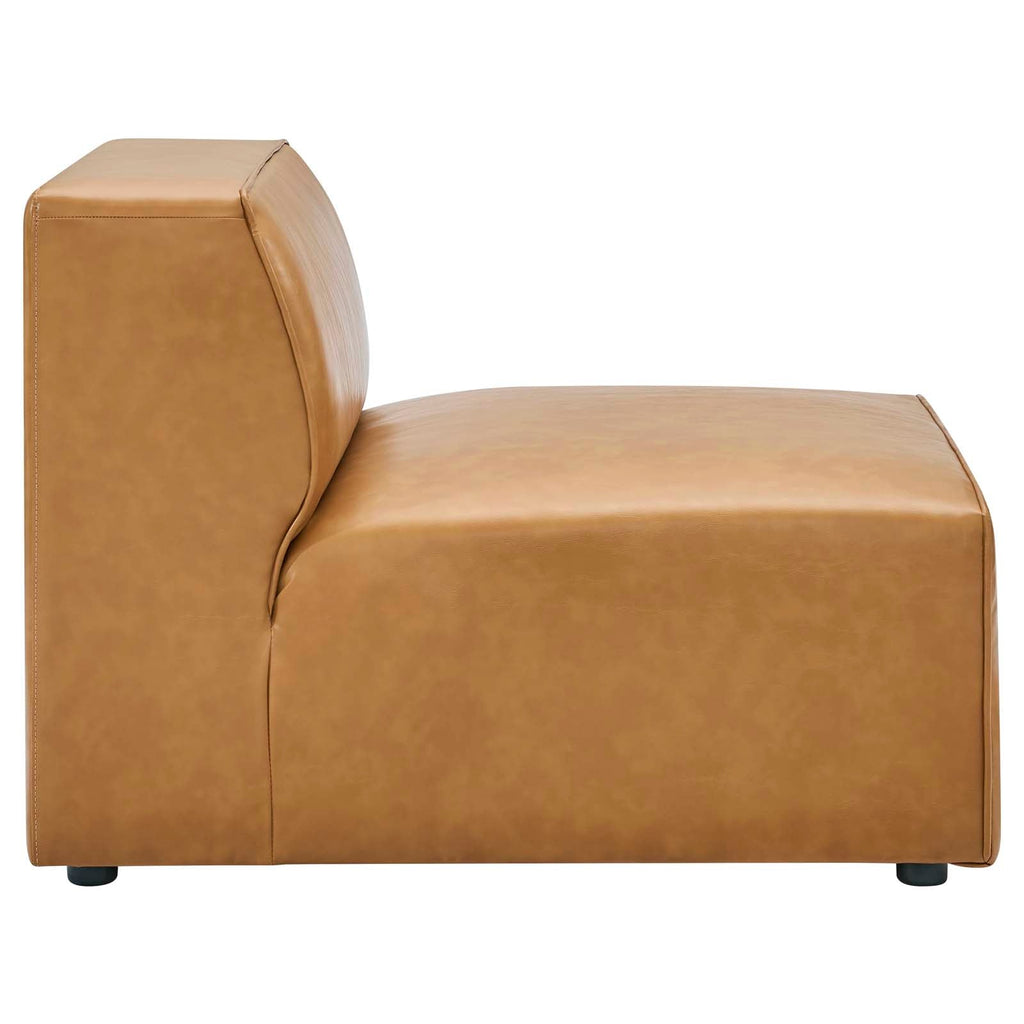 Mingle 4-Piece Vegan Leather Sofa and 2 Ottomans Set by Modway
