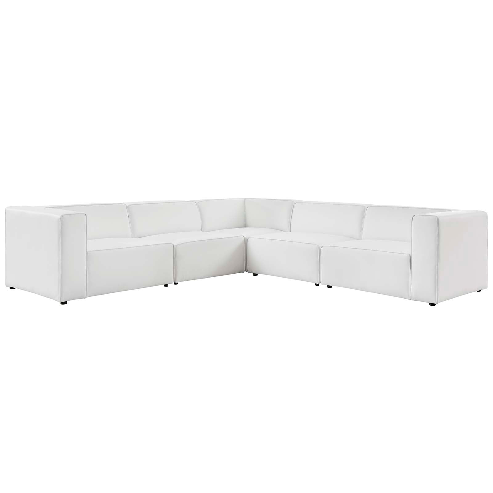 Mingle 5-Piece Vegan Leather Sectional Sofa by Modway