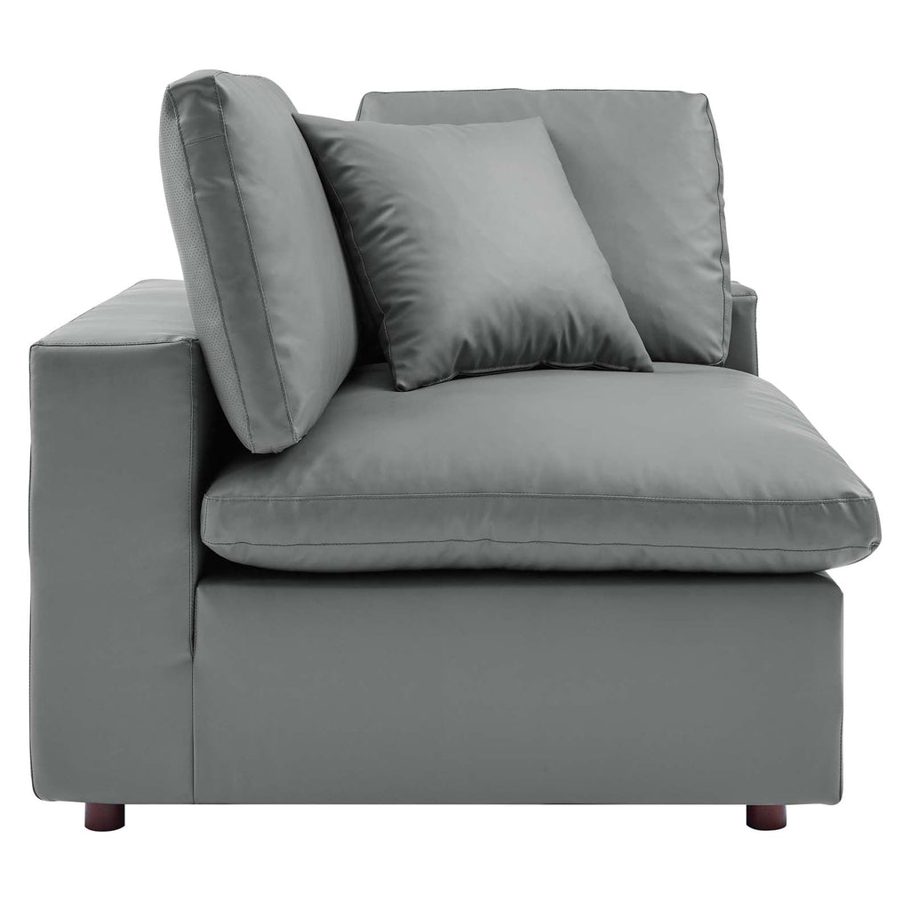 Commix Down Filled Overstuffed Vegan Leather 4-Seater Sofa by Modway