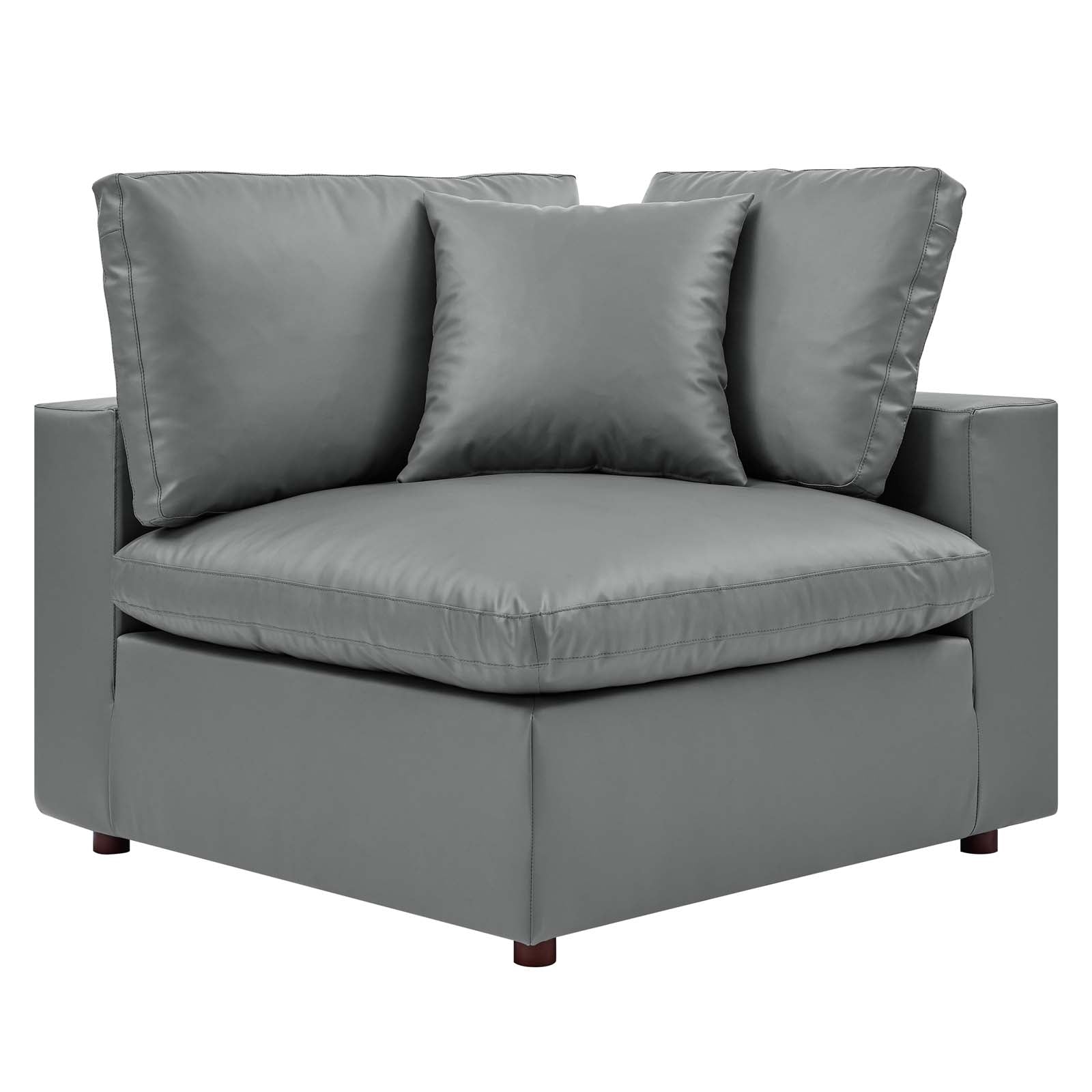 Commix 6-Piece Down Filled Overstuffed Vegan Leather Sectional Sofa by Modway