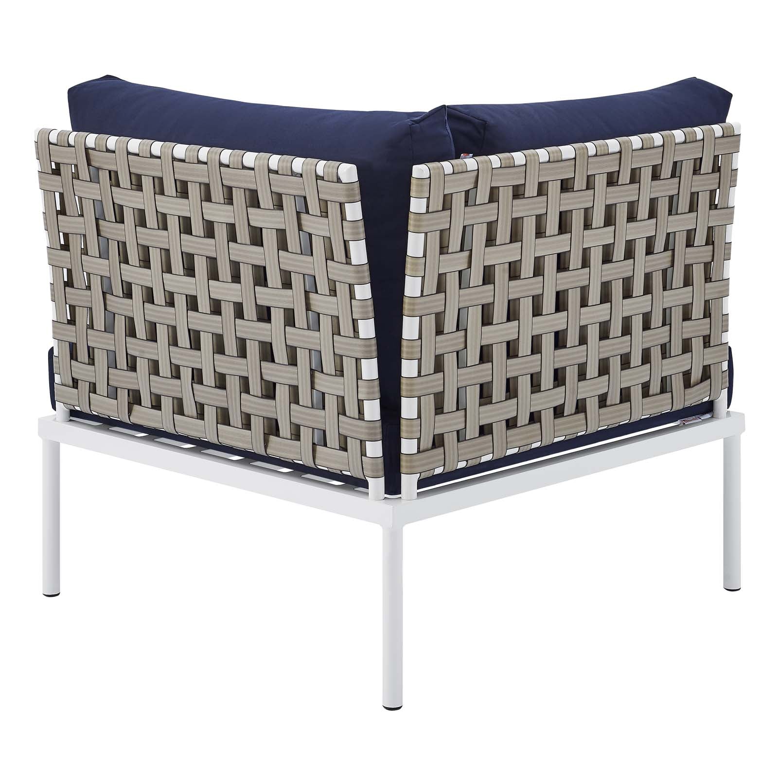Harmony 8-Piece Sunbrella¨ Basket Weave Outdoor Patio Aluminum Sectional Sofa Set by Modway