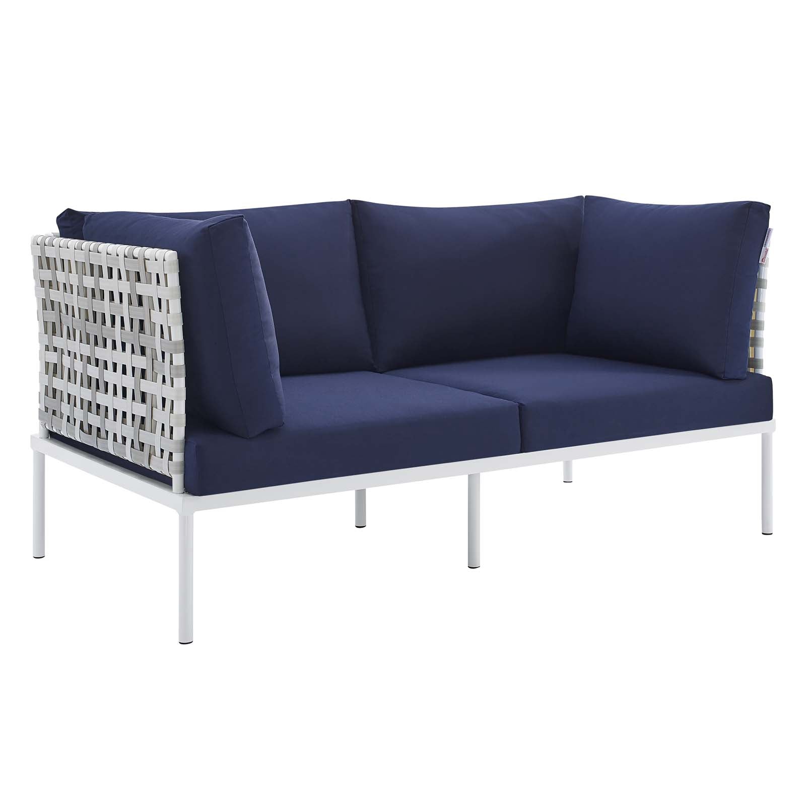 Harmony 8-Piece Sunbrella¨ Basket Weave Outdoor Patio Aluminum Seating Set by Modway