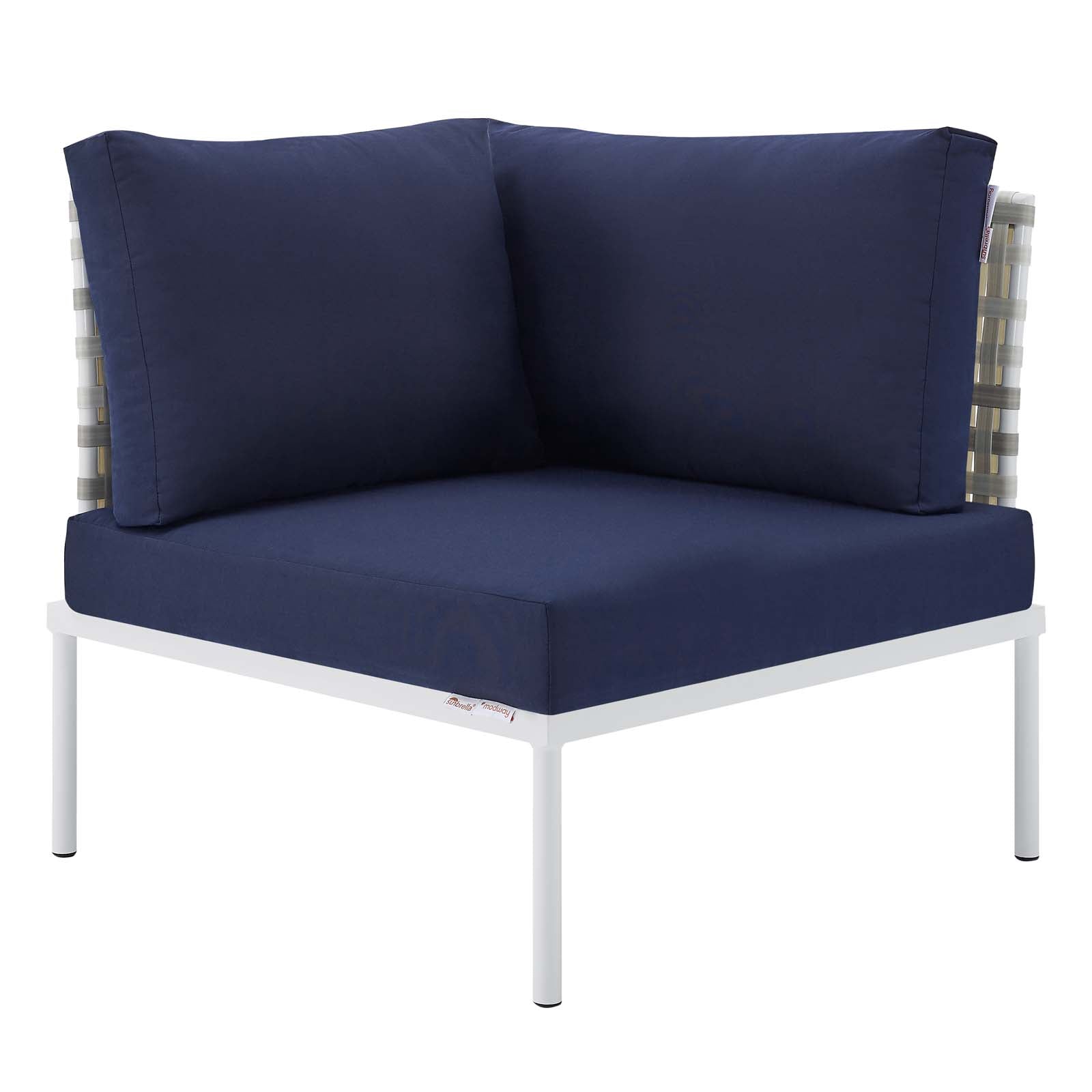 Harmony 10-Piece Sunbrella¨ Basket Weave Outdoor Patio Aluminum Sectional Sofa Set by Modway