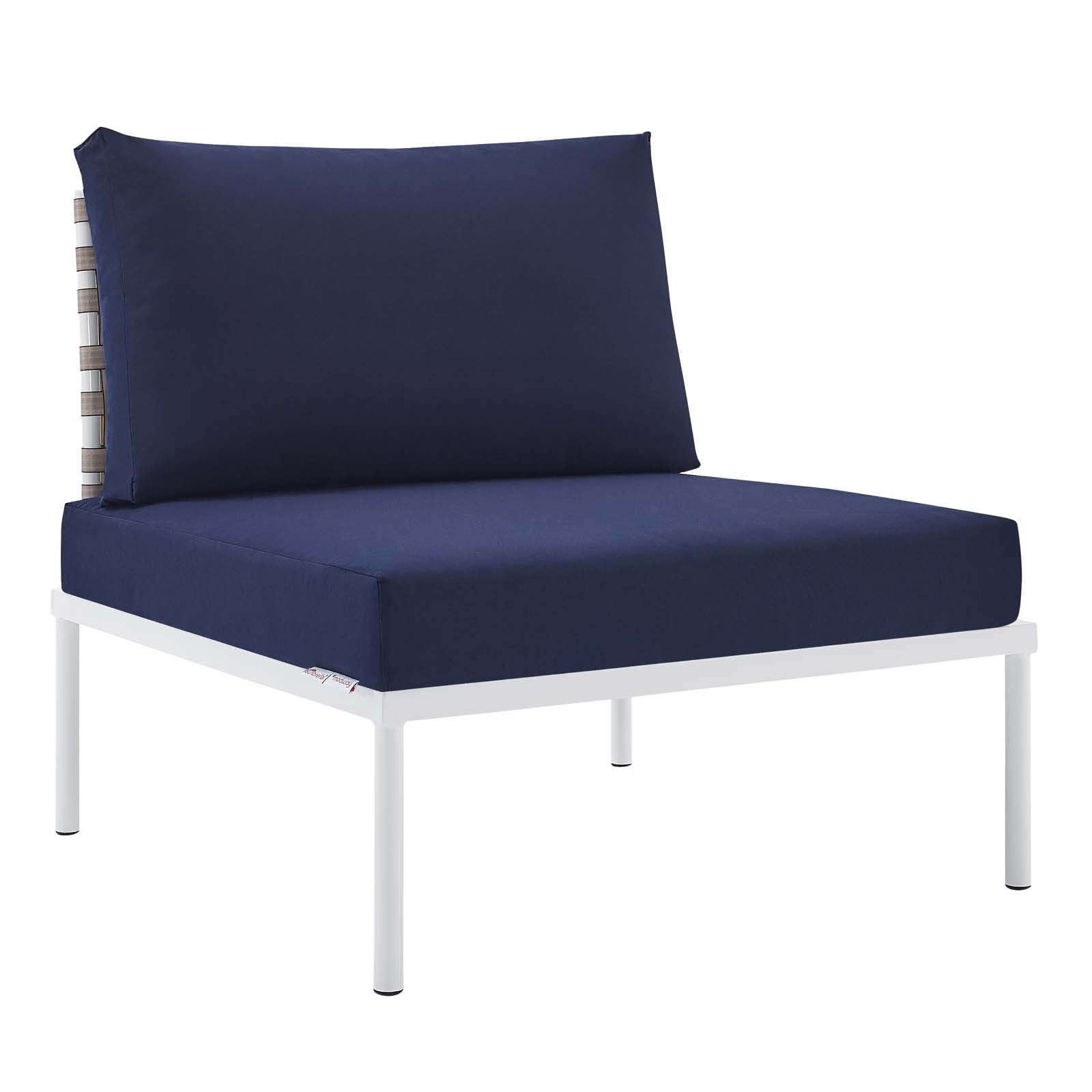 Harmony 10-Piece Sunbrella¨ Basket Weave Outdoor Patio Aluminum Sectional Sofa Set by Modway
