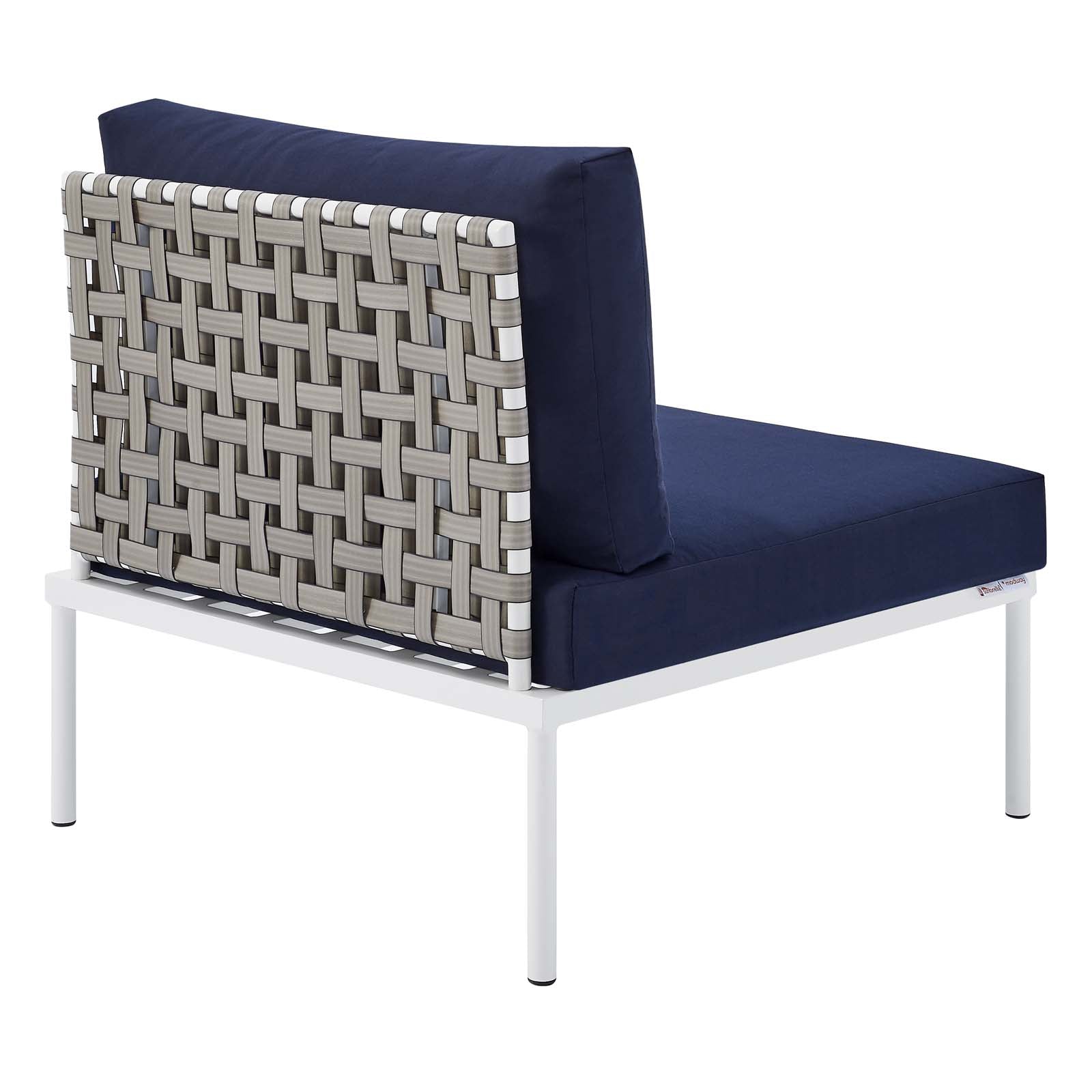 Harmony 10-Piece Sunbrella¨ Basket Weave Outdoor Patio Aluminum Sectional Sofa Set by Modway