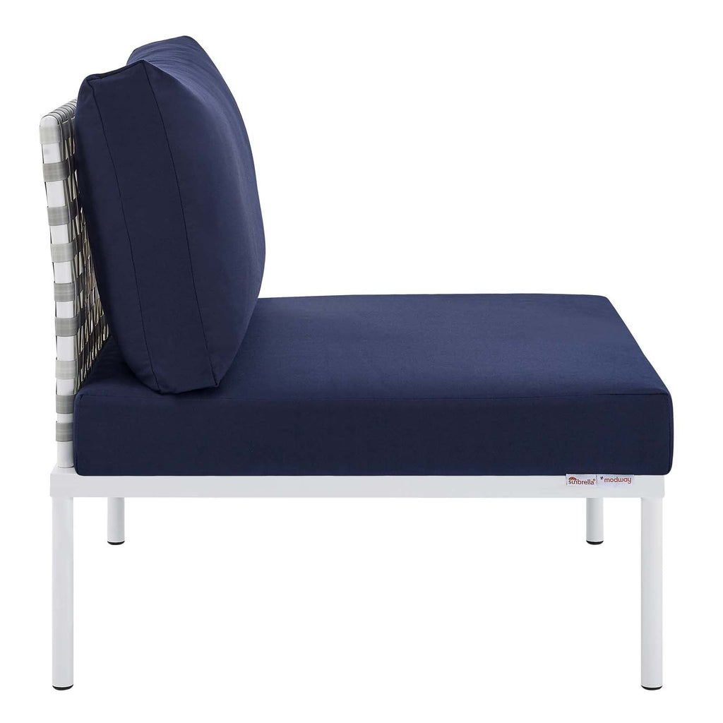Harmony Sunbrella¨ Basket Weave Outdoor Patio Aluminum Armless Chair by Modway
