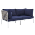 Harmony Sunbrella¨ Basket Weave Outdoor Patio Aluminum Loveseat by Modway