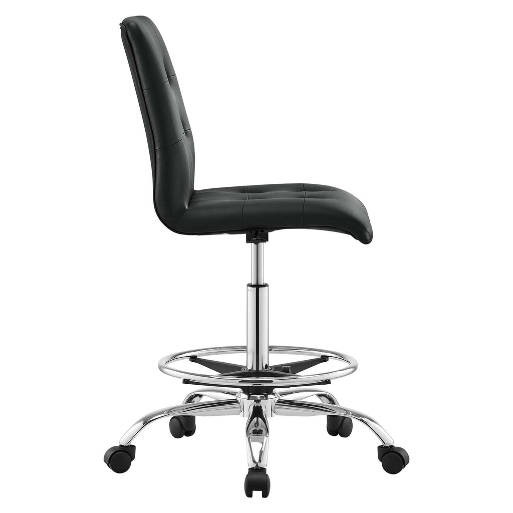 Prim Armless Vegan Leather Drafting Chair by Modway