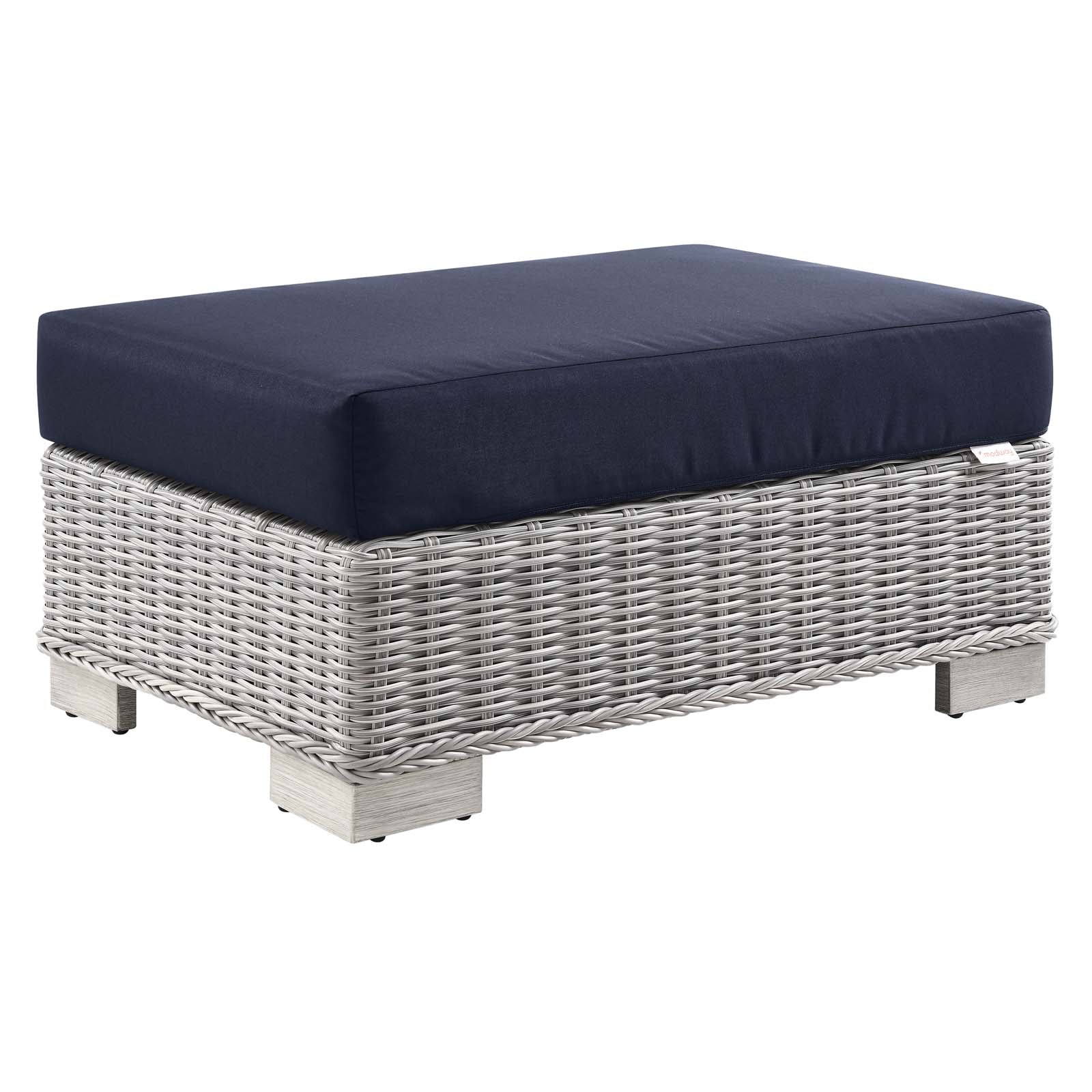 Conway Outdoor Patio 2-Piece Armchair and Ottoman Set