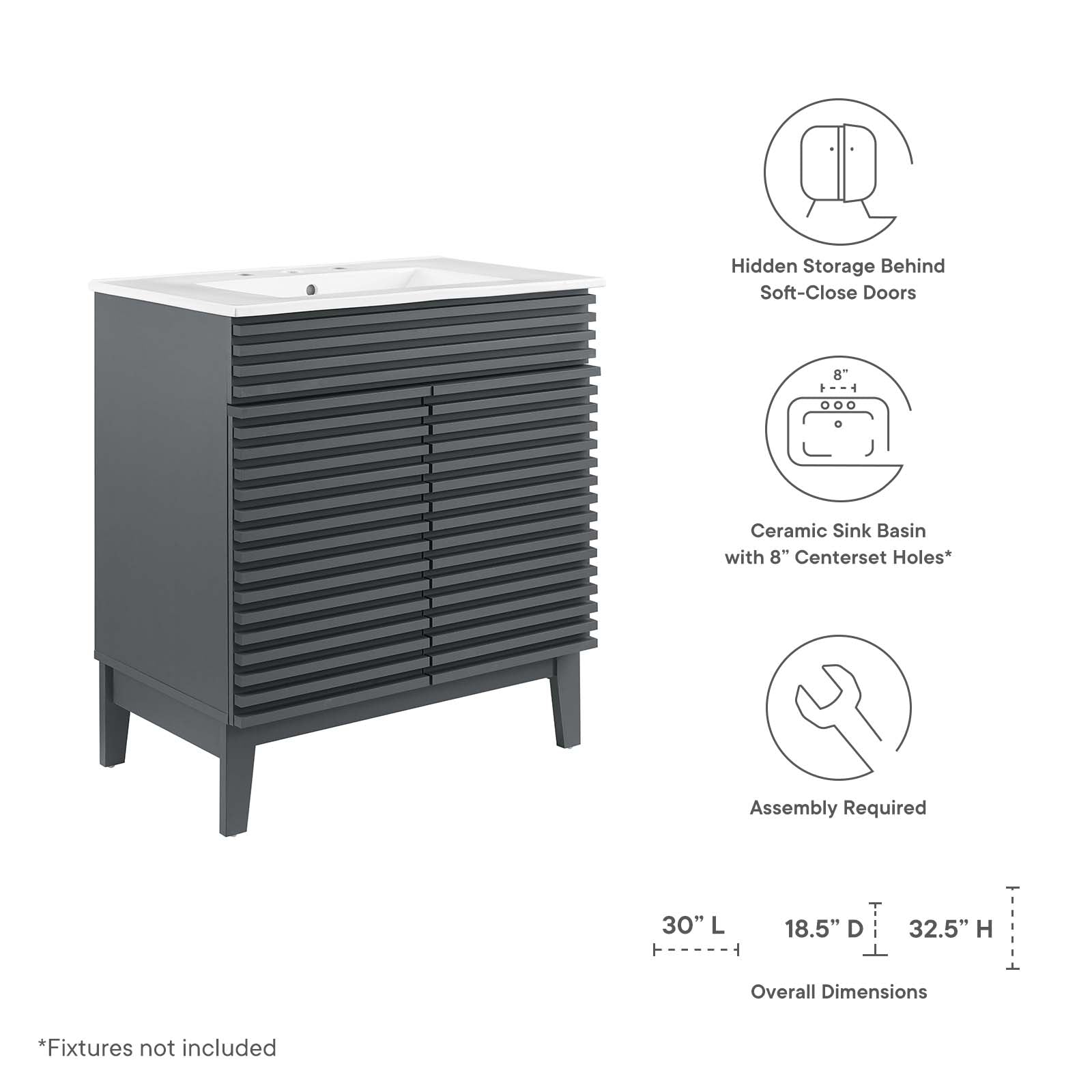 Render 30" Bathroom Vanity Cabinet by Modway
