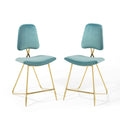 Ponder Performance Velvet Counter Stool Set of 2 by Modway