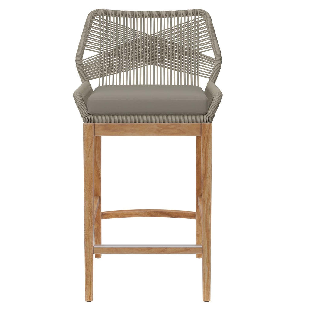 Wellspring Outdoor Patio Teak Wood Bar Stool by Modway