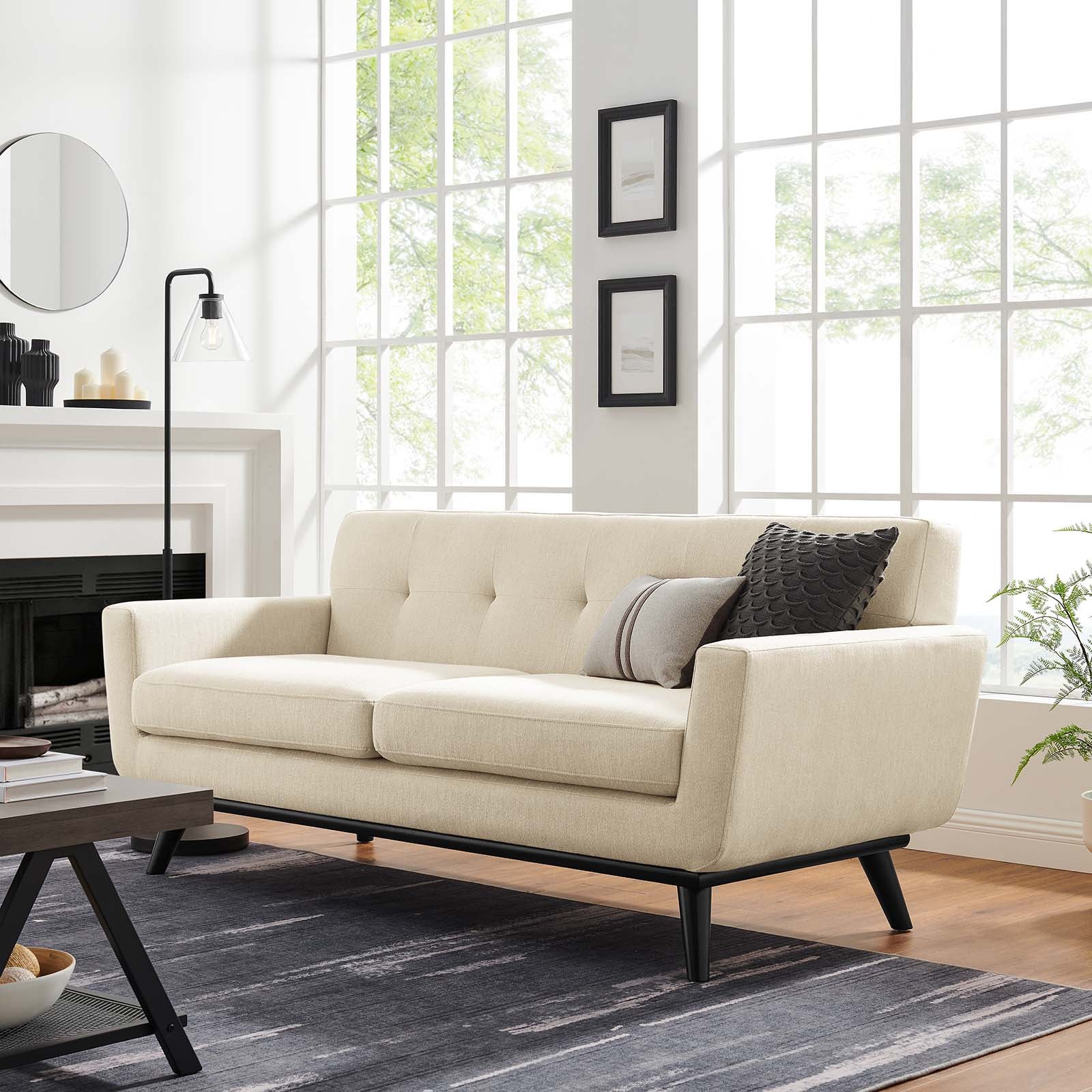 Engage Herringbone Fabric Loveseat by Modway