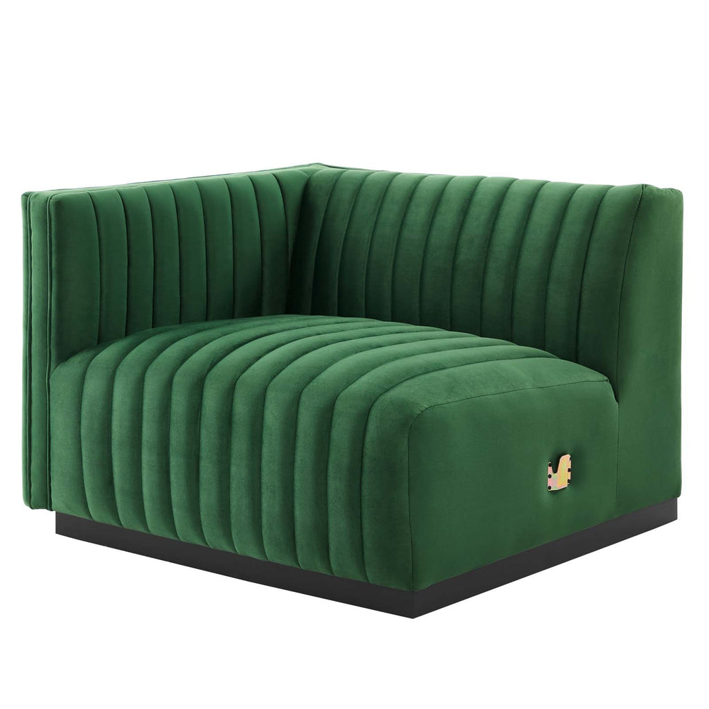 Conjure 4-Piece Channel Tufted Performance Velvet Sectional by Modway